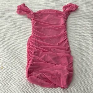 PRINCESS POLLY - PINK RUCHED DRESS - WORN ONCE